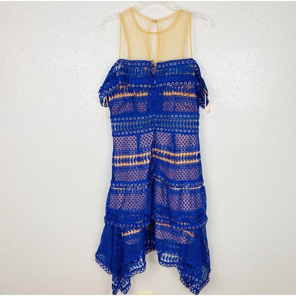 Thurley Skyfall Blue Crochet Asymmetrical Dress - Picture 2 of 12